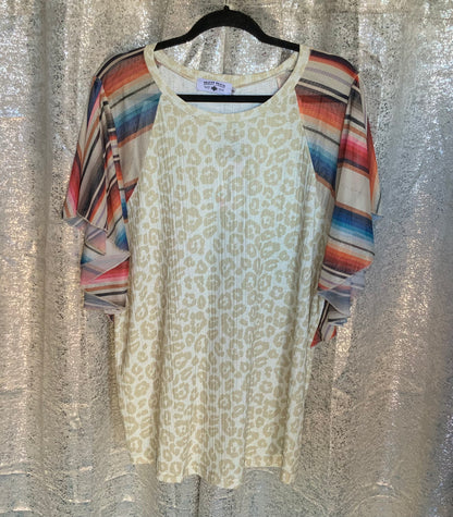 Champagne serape sleeved float top by Crazy Train